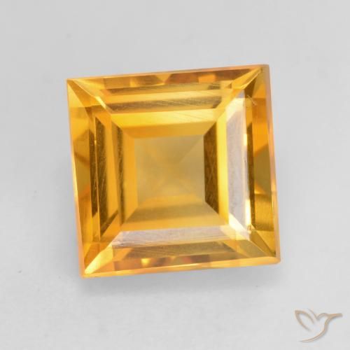 1.76ct Natural Dorado medio Citrino, Cuadrado, VVS-VS