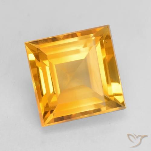 Citrino Dorado medio natural de 1.76 ct, Cuadrado, VVS-VS