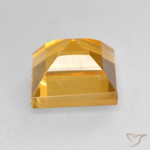 Citrino Naranja dorado intenso natural de 1.81 ct, Cuadrado, VS
