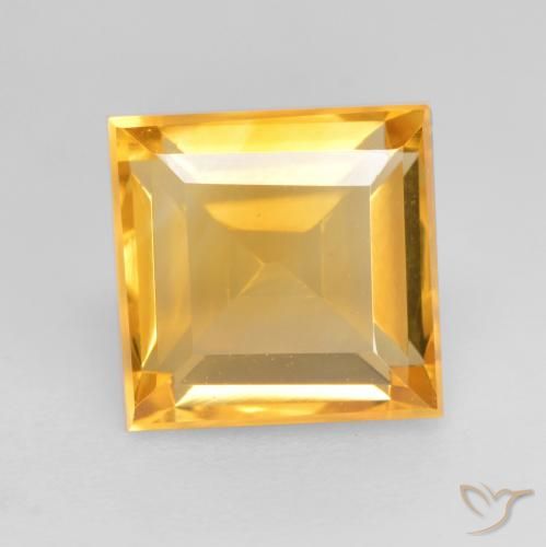 1.76ct Natural Dorado medio Citrino, Cuadrado, VVS-VS