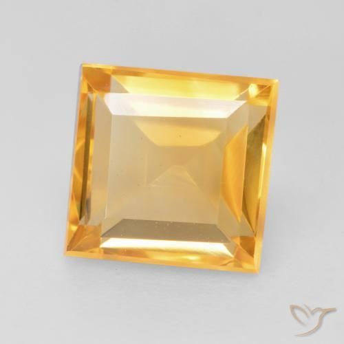Citrino Dorado medio natural de 1.76 ct, Cuadrado, VVS-VS