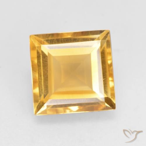 1.76ct Natural Dorado medio Citrino, Cuadrado, VVS-VS