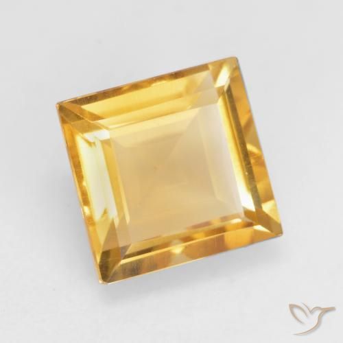 Citrino Dorado medio natural de 1.76 ct, Cuadrado, VVS-VS