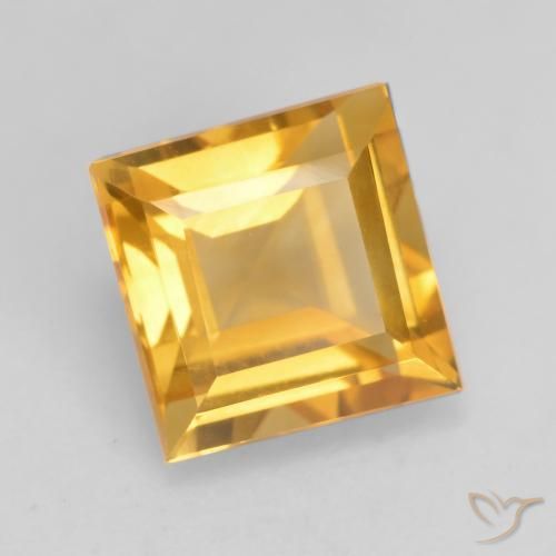 Citrino Dorado oscuro natural de 1.74 ct, Cuadrado, VVS-VS