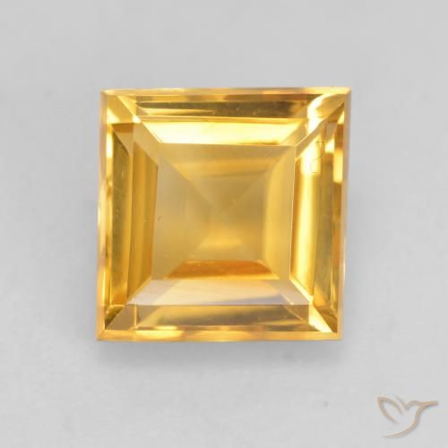 1.76ct Natural Naranja dorado Citrino, Cuadrado, VVS-VS