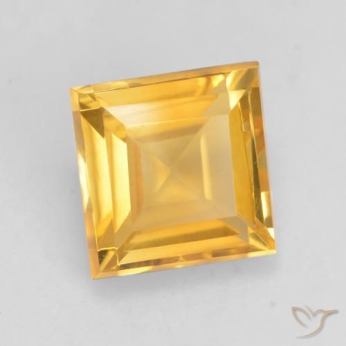 Citrino Naranja dorado natural de 1.76 ct, Cuadrado, VVS-VS