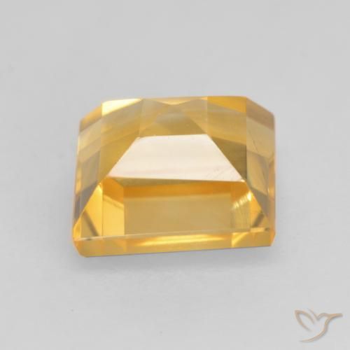 Citrino Naranja dorado natural de 1.76 ct, Cuadrado, VVS-VS