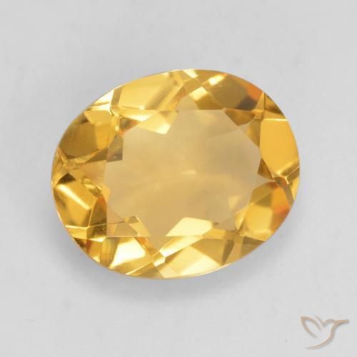 Citrino Naranja dorado intenso natural de 2.89 ct, Ovalada, VVS-VS