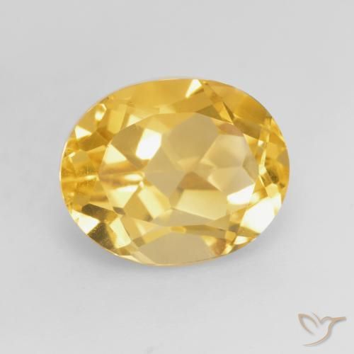 Citrino Dorado medio natural de 3.70 ct, Ovalada, VVS-VS