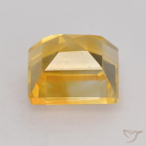 Citrino Naranja dorado intenso natural de 1.64 ct, Cuadrado, VVS-VS
