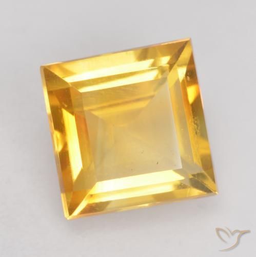 Citrino Dorado claro natural de 1.57 ct, Cuadrado, VVS-VS