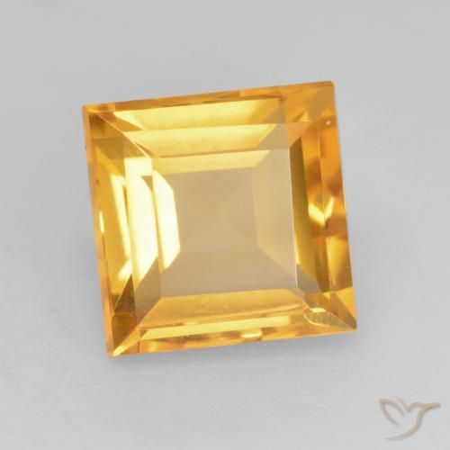 Citrino Dorado oscuro natural de 1.84 ct, Cuadrado, VVS-VS