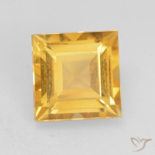 Citrino Dorado oscuro natural de 1.73 ct, Cuadrado, VVS-VS