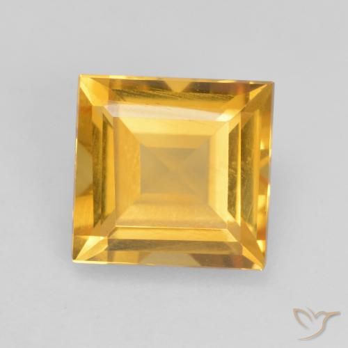 1.56ct Natural Dorado claro Citrino, Cuadrado, VVS-VS