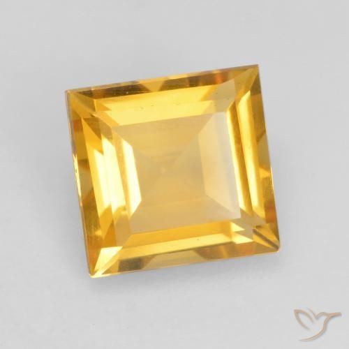 Citrino Dorado claro natural de 1.56 ct, Cuadrado, VVS-VS