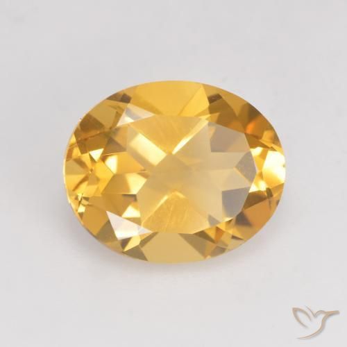 Citrino Dorado medio natural de 3.48 ct, Ovalada, VVS-VS
