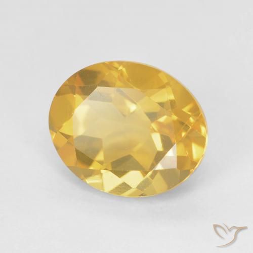 Citrino Dorado medio natural de 3.52 ct, Ovalada, VVS-VS