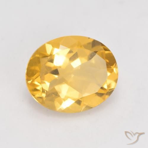 Citrino Dorado medio natural de 3.26 ct, Ovalada, VVS-VS