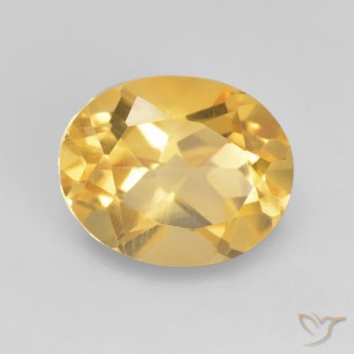Citrino Dorado medio natural de 3.26 ct, Ovalada, VVS-VS