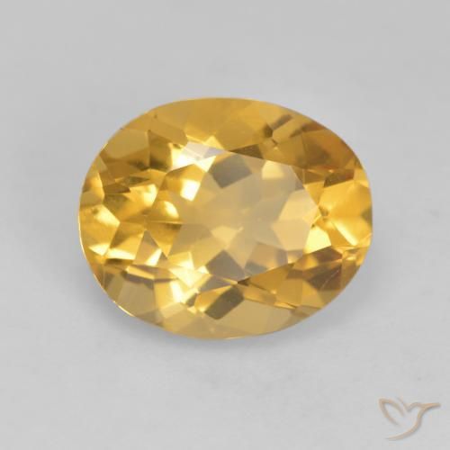Citrino Dorado medio natural de 2.84 ct, Ovalada, VVS-VS