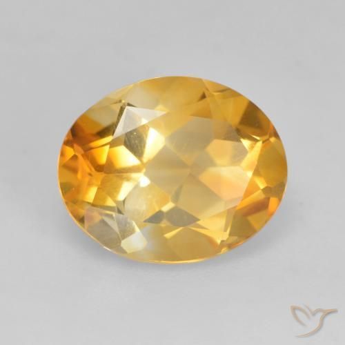 Citrino Naranja dorado intenso natural de 3.09 ct, Ovalada, VVS-VS