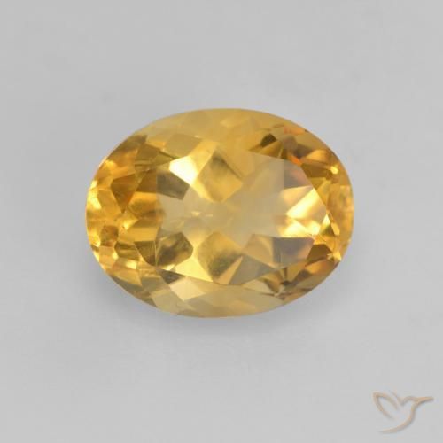 Citrino Naranja dorado intenso natural de 1.77 ct, Ovalada, VVS-VS