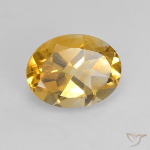 Citrino Naranja dorado intenso natural de 1.61 ct, Ovalada, VVS-VS