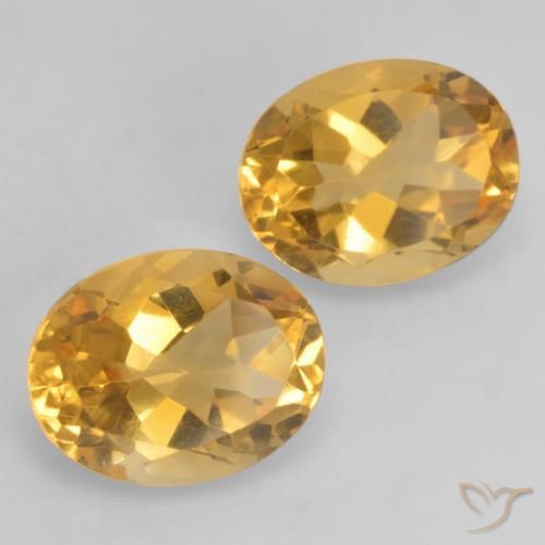 Gemas de Citrino Dorado oscuro medio natural de 3.57 ct, Ovalada, VVS-VS