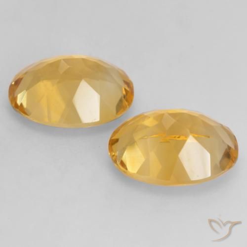 Gemas de Citrino Dorado oscuro medio natural de 3.20 ct, Ovalada, VVS-VS
