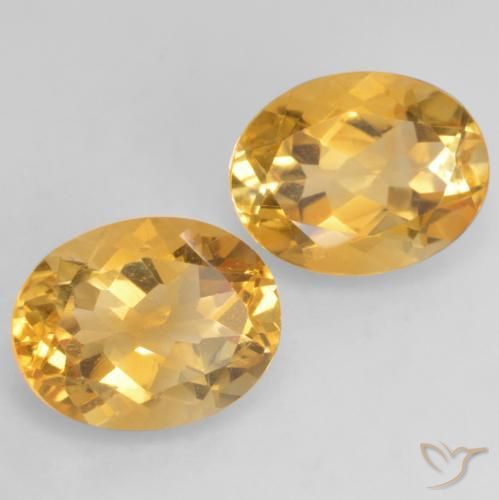 Gemas de Citrino Dorado oscuro medio natural de 3.46 ct, Ovalada, VVS-VS