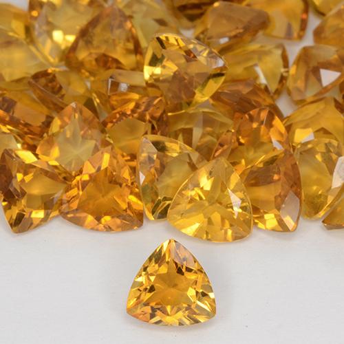 Gemas de Citrino Dorado naranja oscuro natural de 1.23 ct, Trillón, VVS-VS