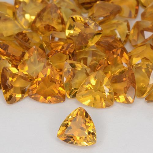 Gemas de Citrino Dorado naranja oscuro natural de 1.23 ct, Trillón, VVS-VS