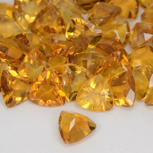 Gemas de Citrino Dorado naranja oscuro natural de 1.23 ct, Trillón, VVS-VS