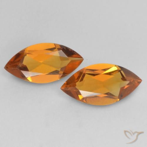 0.89ctw Natural Naranja medio Citrino, Marquesa, VVS-VS