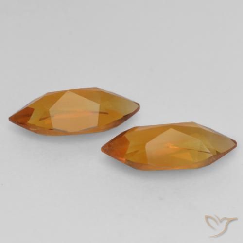 Gemas de Citrino Naranja medio natural de 0.89 ct, Marquesa, VVS-VS