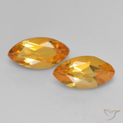 0.95ctw Natural Naranja medio Citrino, Marquesa, VVS-VS