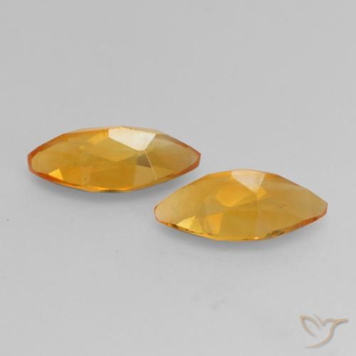 Gemas de Citrino Naranja medio natural de 0.95 ct, Marquesa, VVS-VS