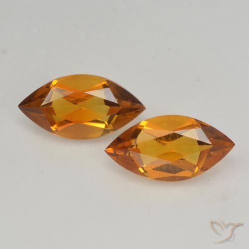 0.97ctw Natural Naranja medio Citrino, Marquesa, VVS-VS