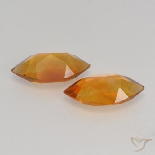 Gemas de Citrino Naranja medio natural de 0.97 ct, Marquesa, VVS-VS