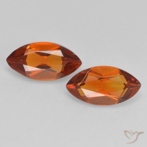 0.98ctw Natural Naranja oscuro Citrino, Marquesa, VVS-VS