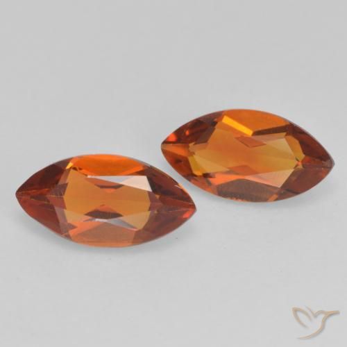 Gemas de Citrino Naranja oscuro natural de 0.98 ct, Marquesa, VVS-VS