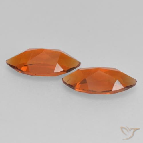 Gemas de Citrino Naranja oscuro natural de 0.98 ct, Marquesa, VVS-VS