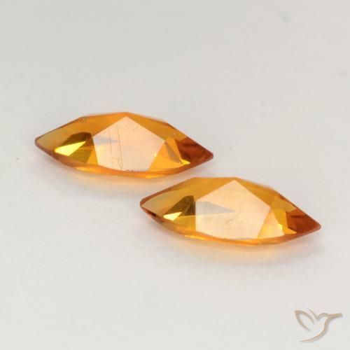Gemas de Citrino Naranja oscuro natural de 0.93 ct, Marquesa, VVS-VS