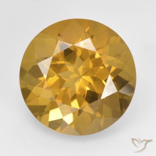 8.60ct Natural Naranja dorado Citrino, Redondo, VVS-VS