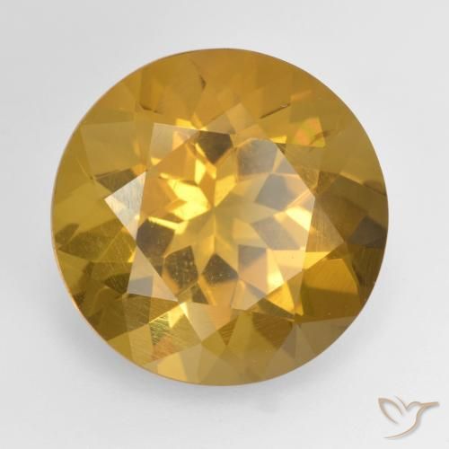 Citrino Naranja dorado natural de 8.60 ct, Redondo, VVS-VS
