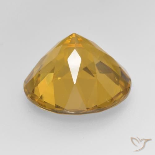 Citrino Naranja dorado natural de 8.60 ct, Redondo, VVS-VS