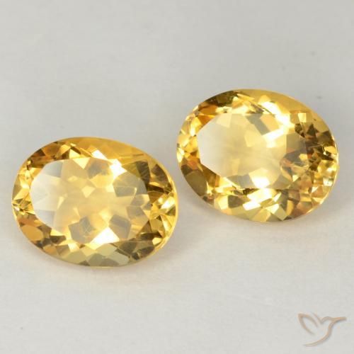 Gemas de Citrino Dorado medio natural de 3.55 ct, Ovalada, VS
