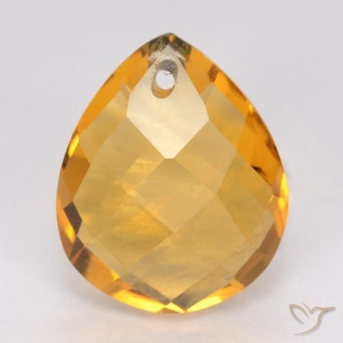 3.84ct Natural Dorado naranja claro medio Citrino, En forma de pera, VVS-VS