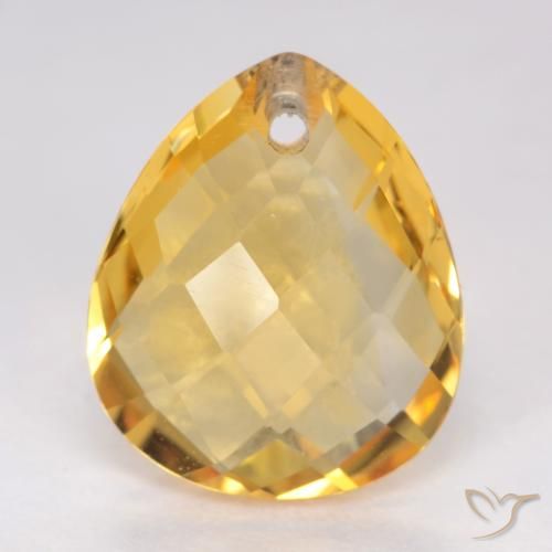 3.50ct Natural Dorado medio Citrino, En forma de pera, VVS-VS