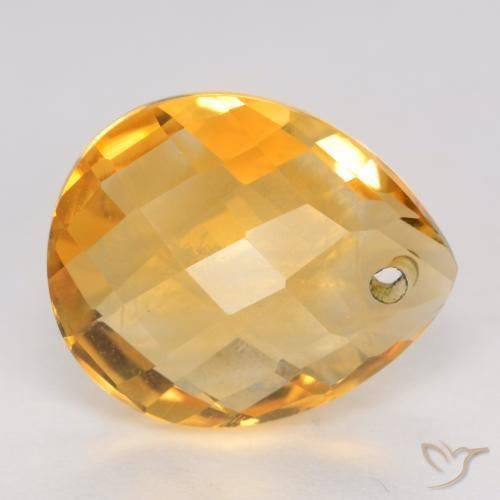 Citrino Dorado naranja natural de 3.72 ct, En forma de pera, VVS-VS